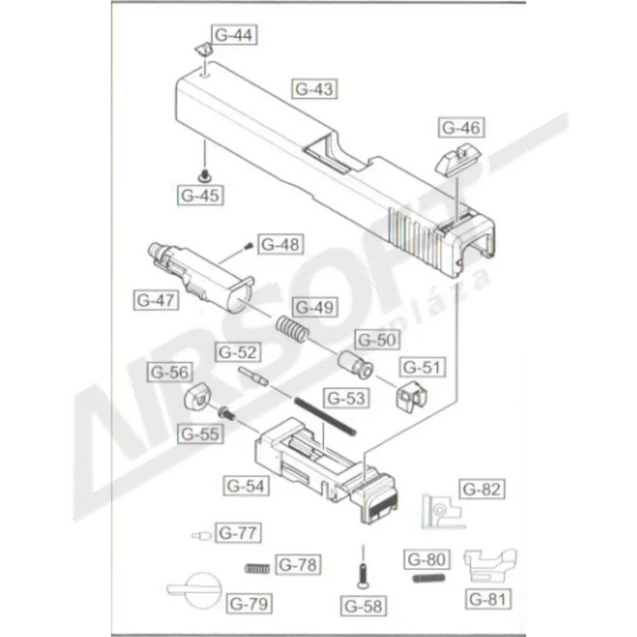 WE GLOCK G17 DUGATTYÚHÁZ RUGÓVEZETŐ (G-52)